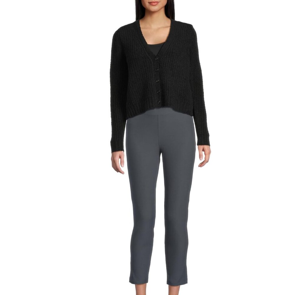 Eileen Fisher Gray  Washable Stretch Crepe Straight‎ Leg Pants, petite Small